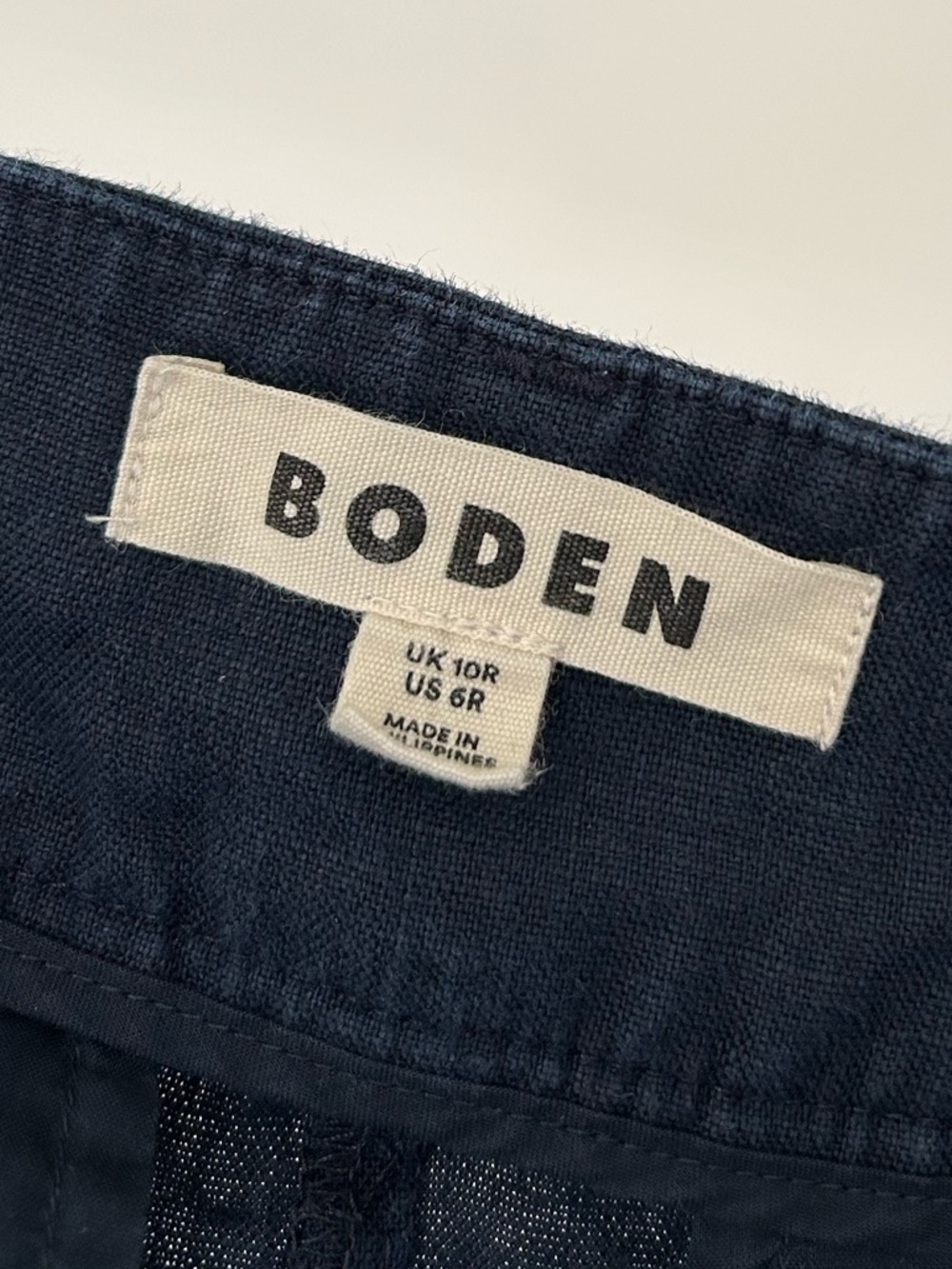Boden Westbourne 100% Linen Wide Leg Pants Navy Blue 6 - Picture 3 of 4